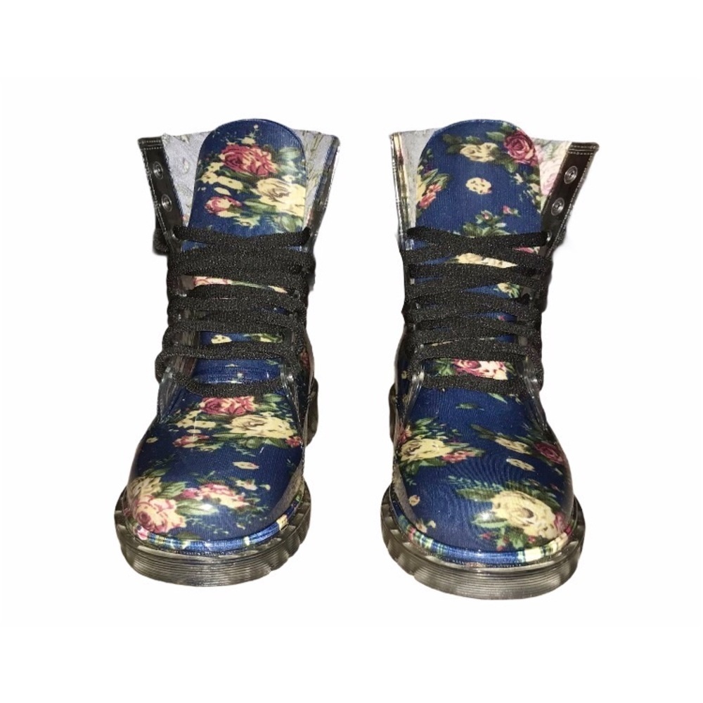 Floral Transparent Ankle Boots